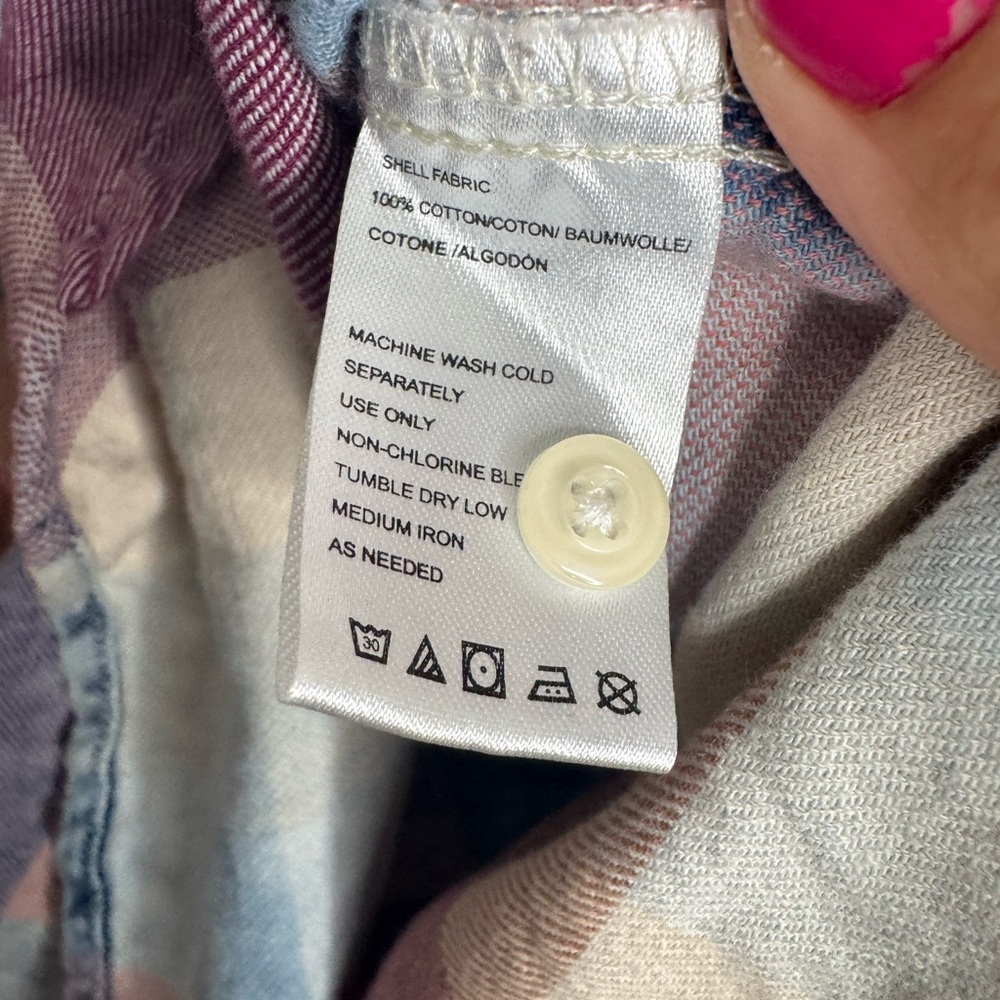 Isabella Sinclair by Anthropologie Plaid Ruffle Button Down top cottage boho - Picture 8 of 8